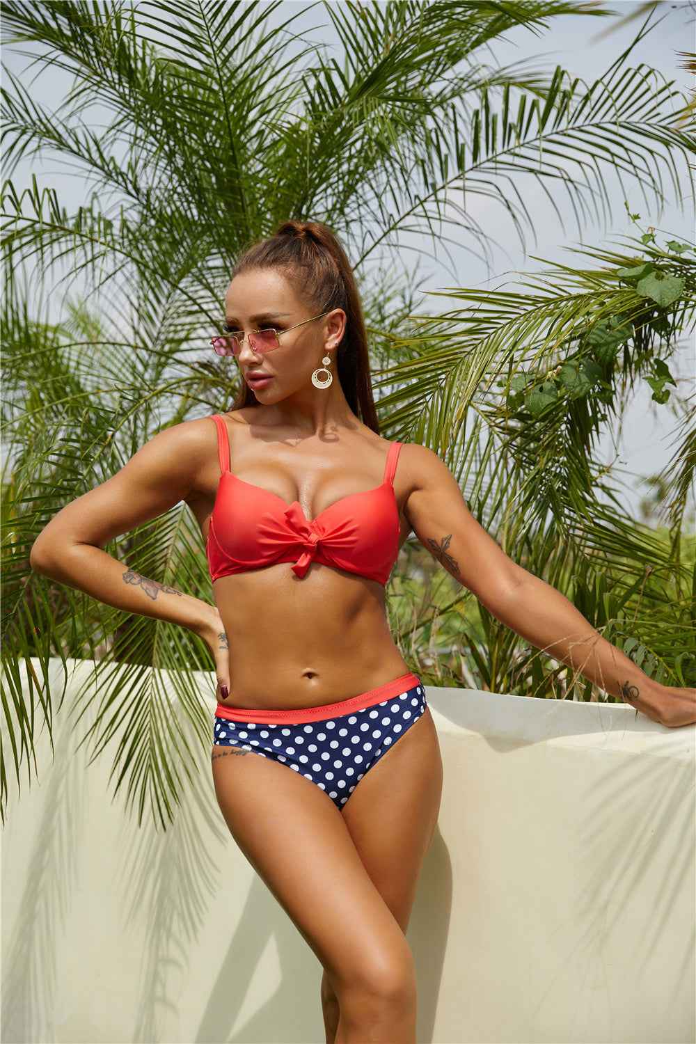 Polka Dot Sling Bikini - Underwire Support Two Piece