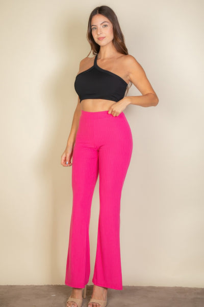 One Shoulder Ribbed Cropped Cami Top
