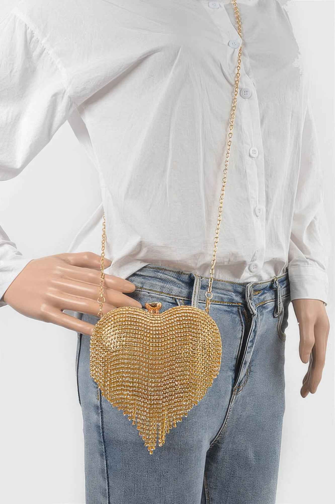 Rhinestone Fringe Mini Case Bag