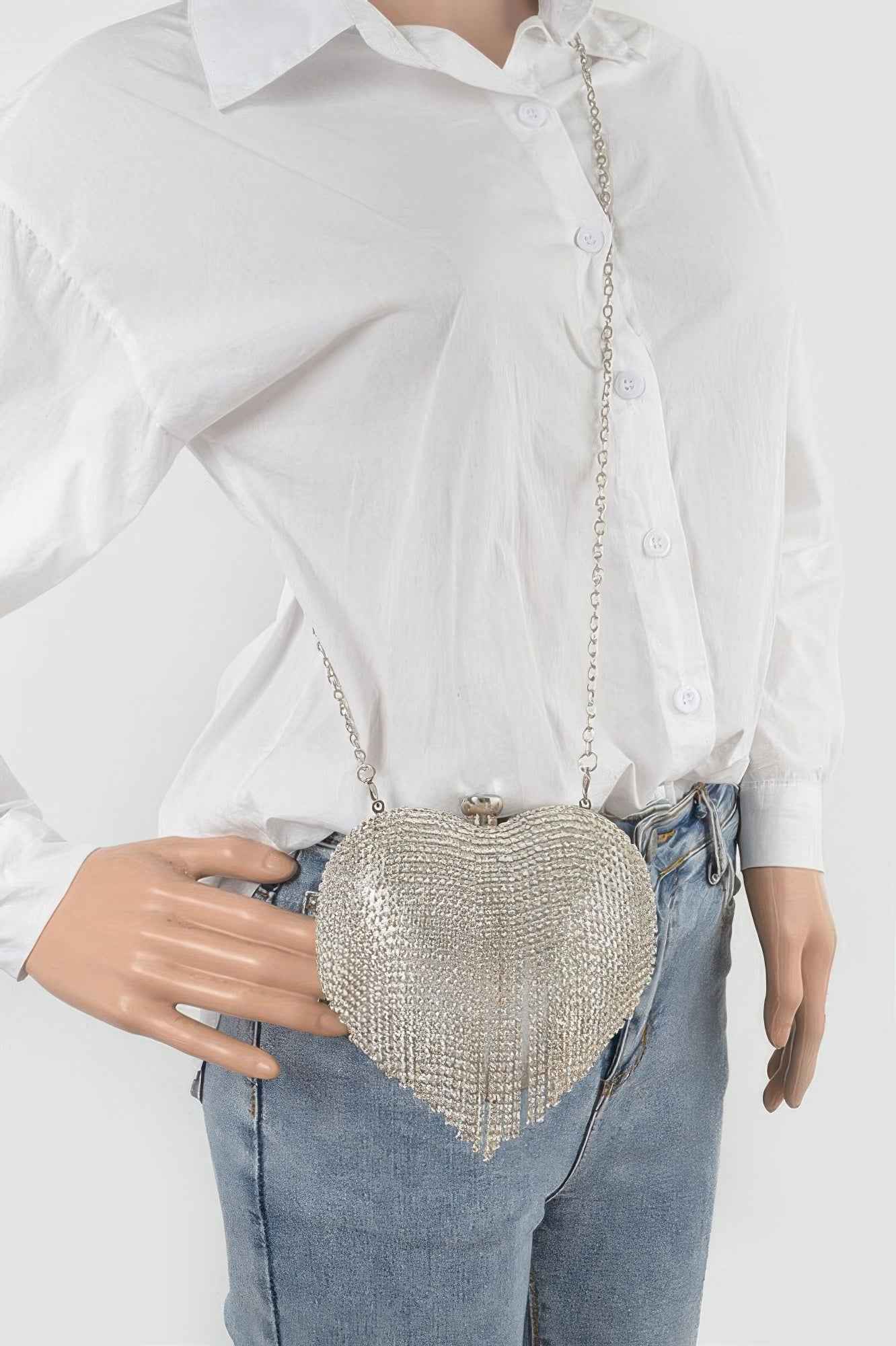 Rhinestone Fringe Mini Case Bag