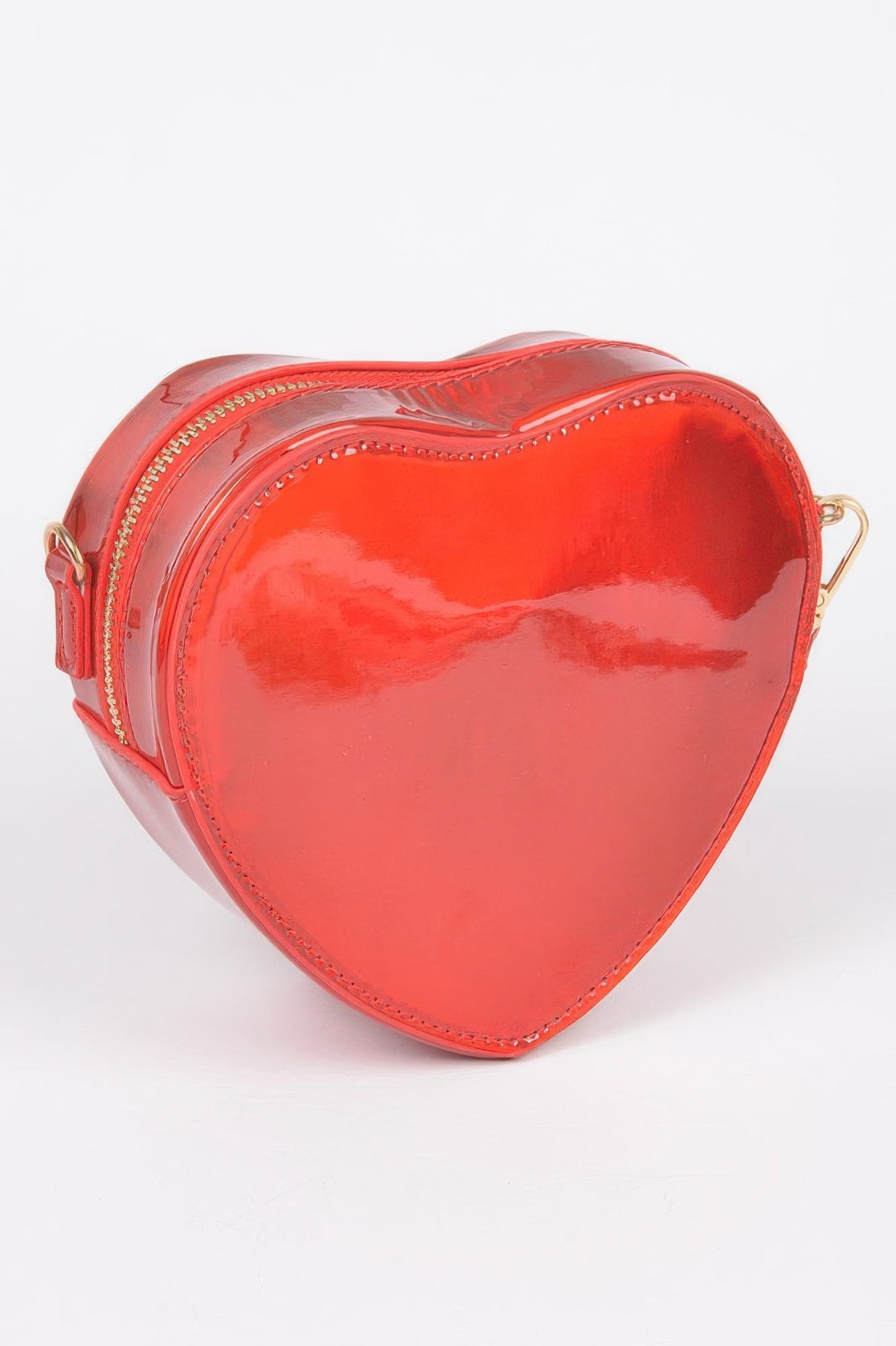 Heart Shape Mirror Metallic Crossbody Bag - Fashions Envy