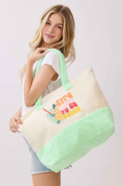 Sips About To Go Down Terry Tote