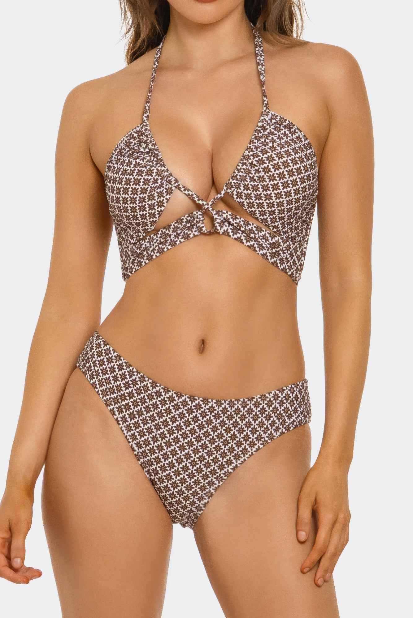 BE WICKED Cocoa Bloom Bikini - Low-Rise Swimsuit