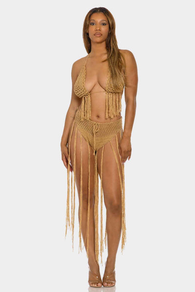 BE WICKED Fringe Fever Bikini - Crochet-Inspired Design