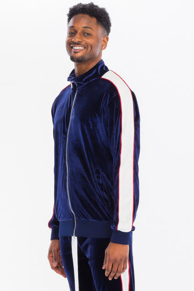 Men's Tracksuit Set - Velour Jacket and Pants - Fashions Envy
