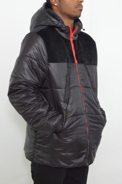 Puffer Jacket - Padded Baffle Quilted Men's Winter - Fashions Envy