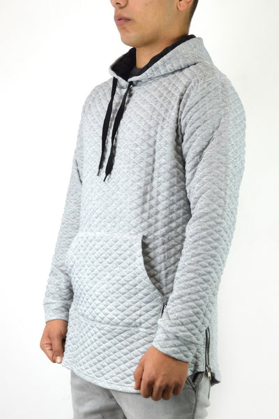 Pullover Hoodie - Quilted Drop Shoulder Men's Casual - Fashions Envy