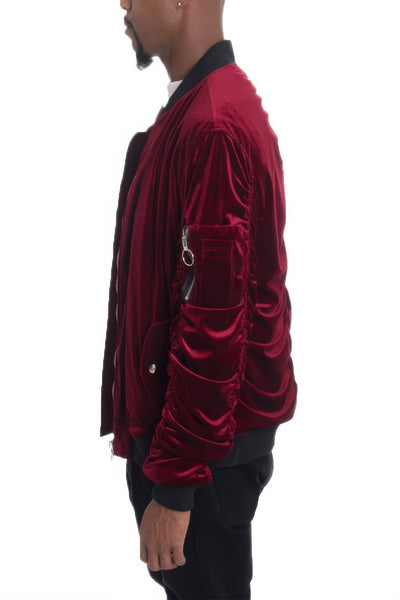 Bomber Jacket - Slim Fit Wrinkled Sleeve Men's Casual - Fashions Envy