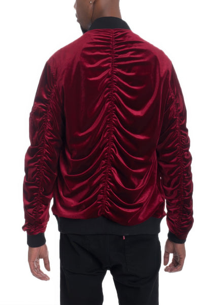 Bomber Jacket - Slim Fit Wrinkled Sleeve Men's Casual - Fashions Envy