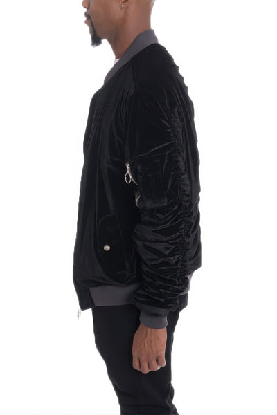 Bomber Jacket - Slim Fit Wrinkled Sleeve Men's Casual - Fashions Envy