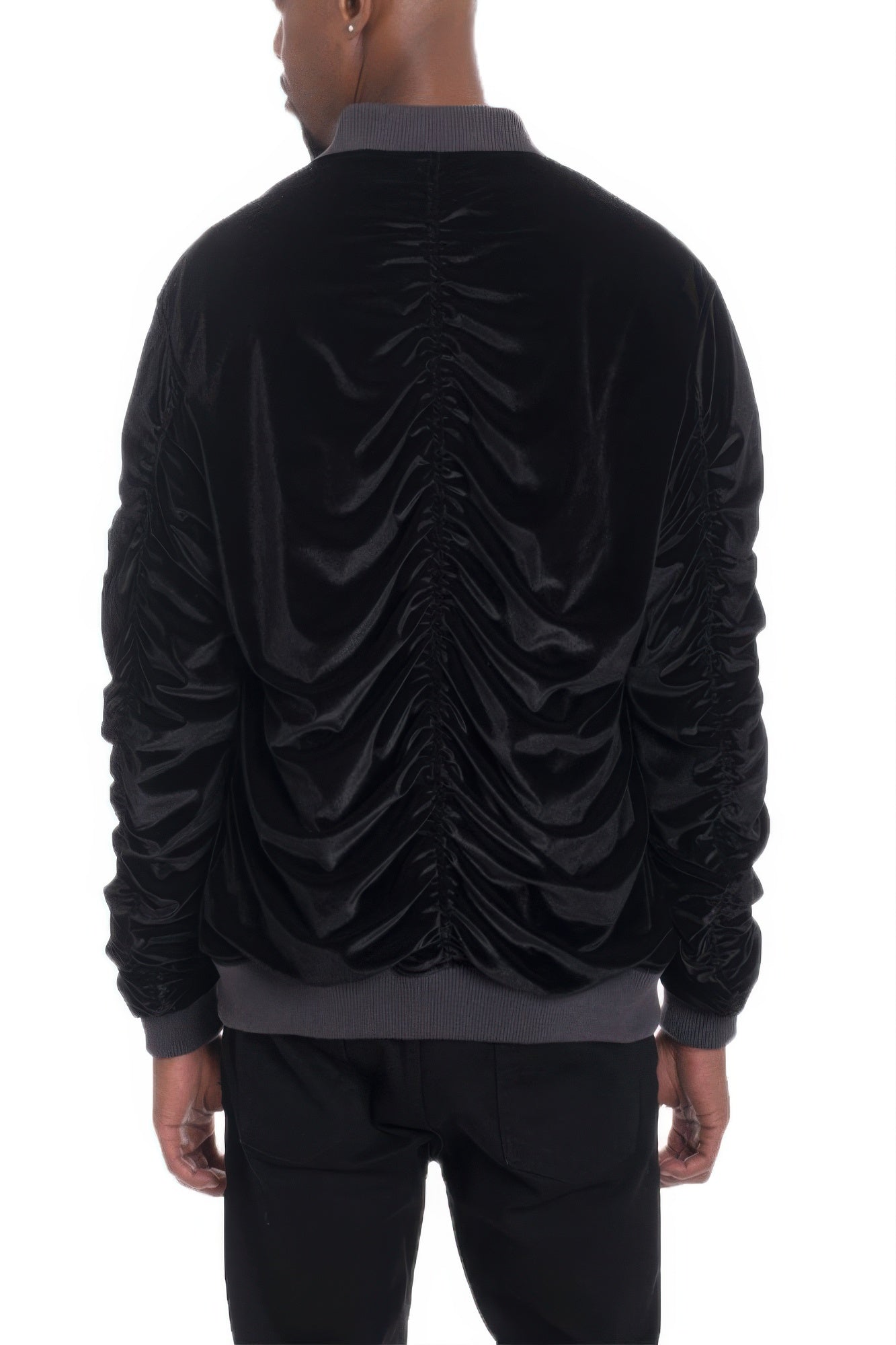 Bomber Jacket - Slim Fit Wrinkled Sleeve Men's Casual - Fashions Envy