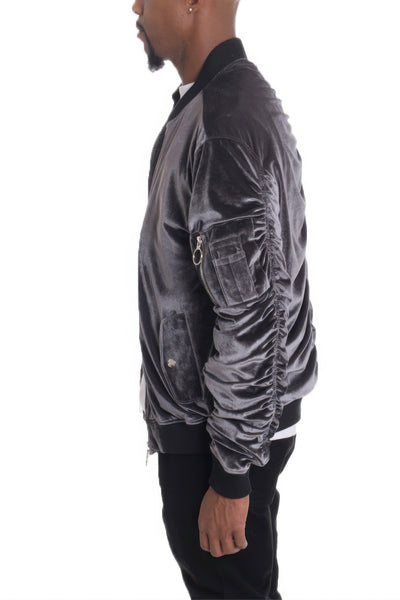 Bomber Jacket - Slim Fit Wrinkled Sleeve Men's Casual - Fashions Envy