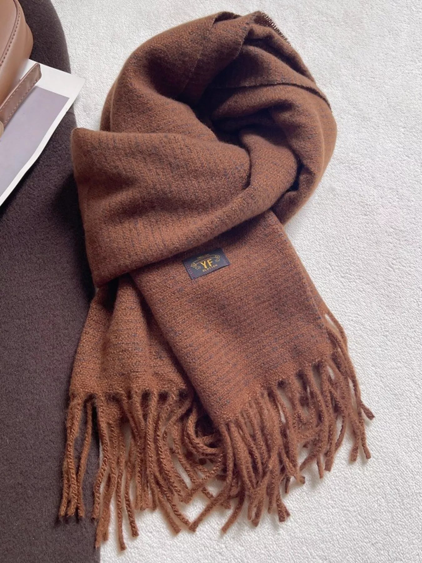 Striped Tassel Scarf - Warm Multicolor Fringe - Fashions Envy