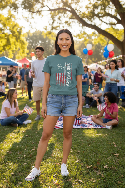America 250 T-Shirt - Vertical Flag 250th Anniversary - Fashions Envy