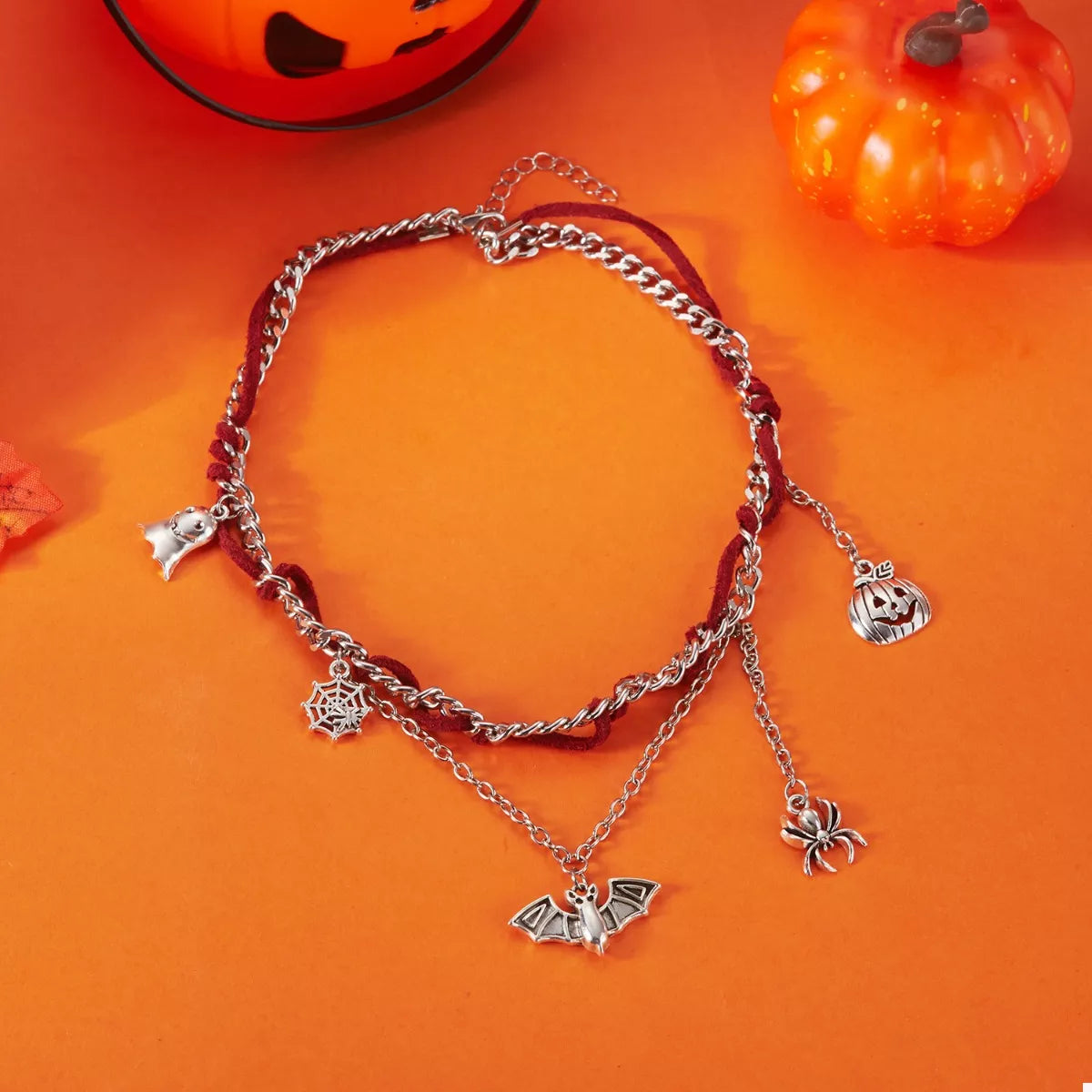 Halloween Double Layer Necklace - Gothic Pendant Jewelry - Fashions Envy