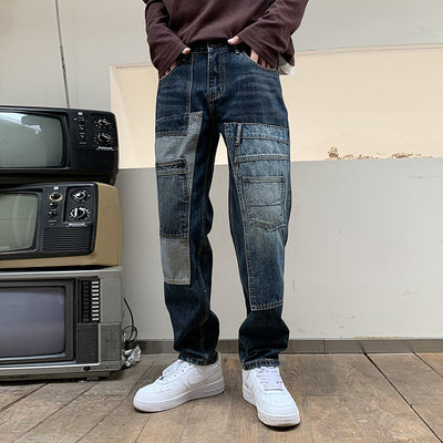 Multi-Pocket Dad Jeans Men - Loose Fit Cargo Style - Fashions Envy