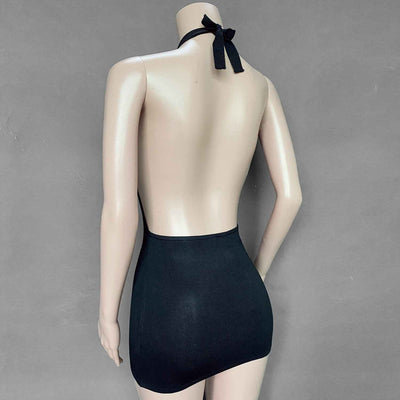 Backless Halter Dress - Sexy Bodycon Mini Dress - Fashions Envy