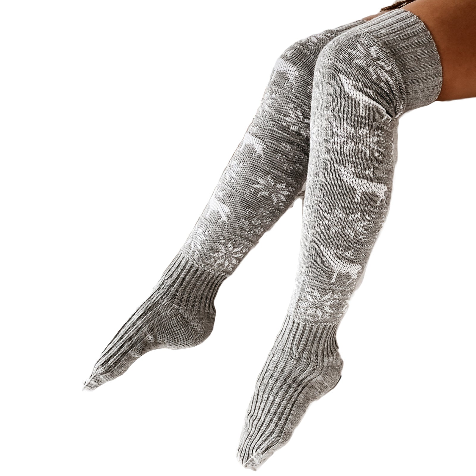 Christmas Knitted Socks - Over The Knee Long Stockings