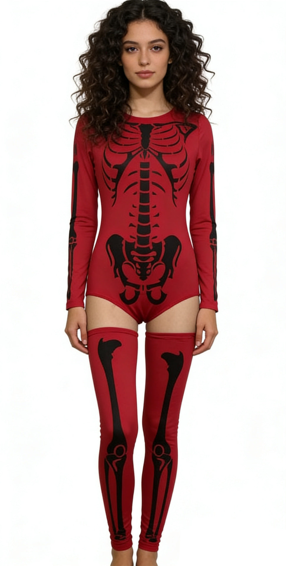 Women's Halloween Costume Bodysuit - Skeleton and Masked Styles