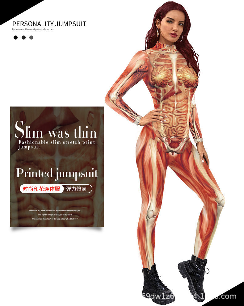 Anatomy Muscle Skeleton Jumpsuit - 3D Print Catsuit