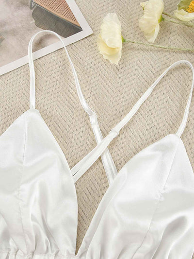 Shorts Lounge Set - Cami and Lace Trim Cardigan