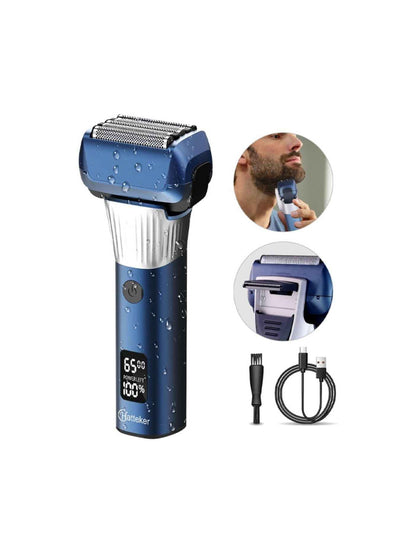 Electric Foil Shaver LED Display - Compact Waterproof Grooming