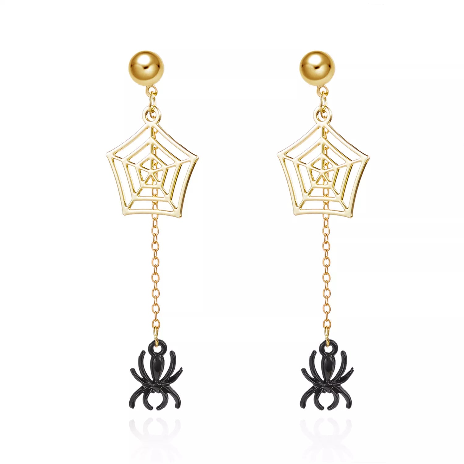 18K Gold-Plated Spider Drop Earrings - Fashions Envy