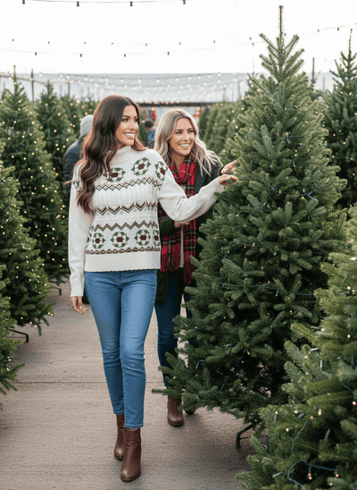Cable Knit Turtleneck Sweater - Fair Isle Holiday Style - Fashions Envy