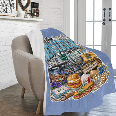 Cornflower Blue He's From New Jersey Fleece Blanket 60x80