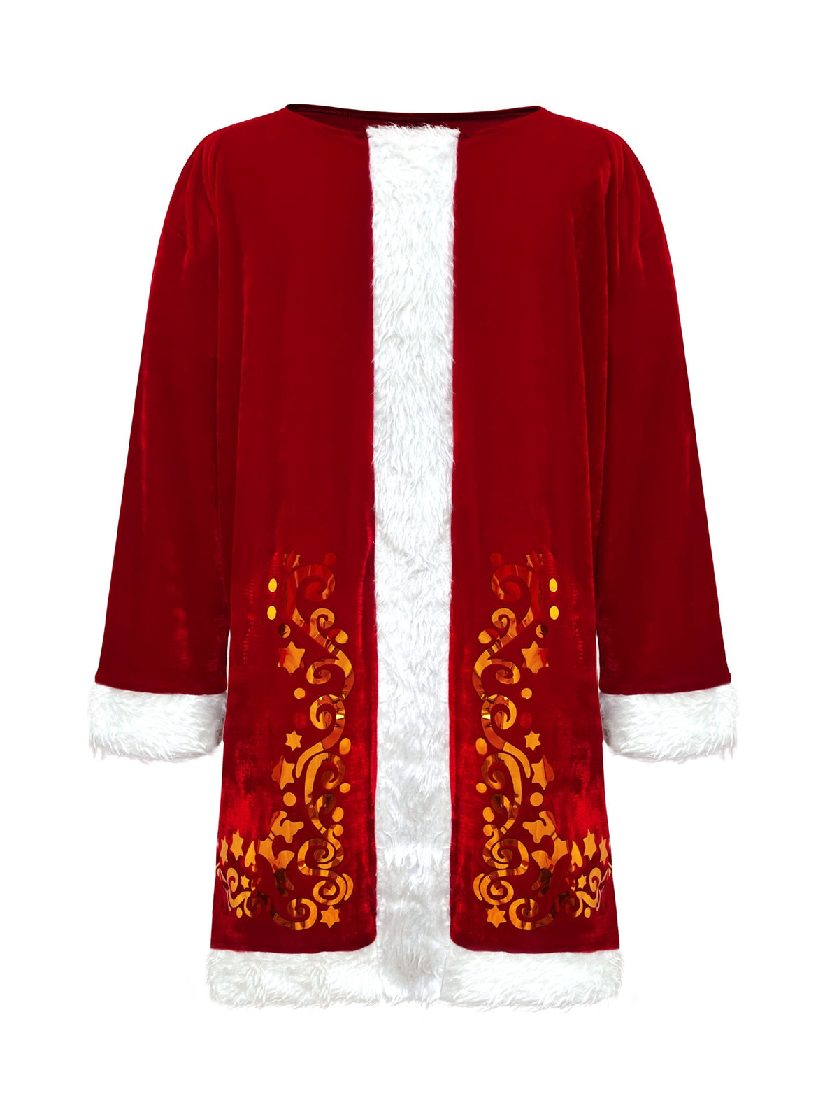 Men's Santa Costume Set - Red Suit and White-Trim Details