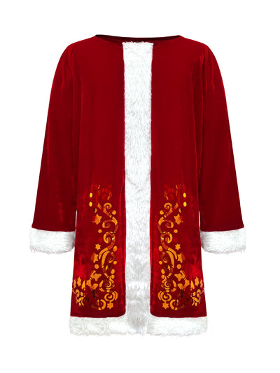 Men's Santa Costume Set - Red Suit and White-Trim Details