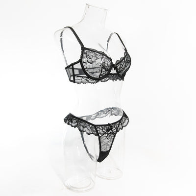 Black Lace Bra Set - Thin Sexy Underwear Lingerie