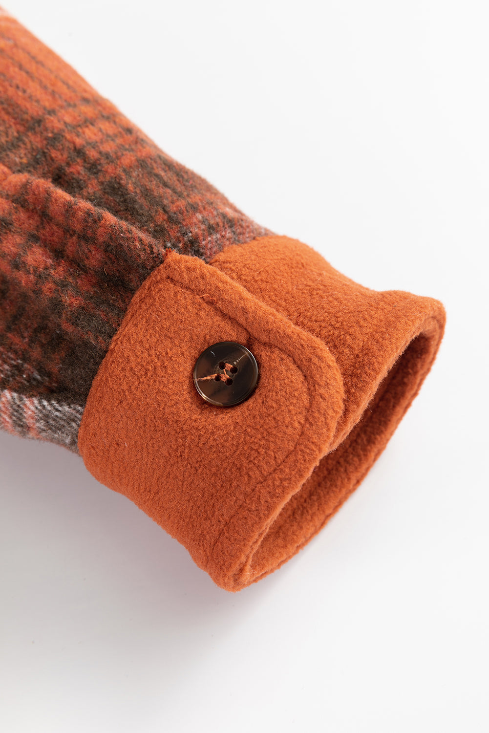 Plaid Long Sleeve Jacket - Unlined Button Up Coat