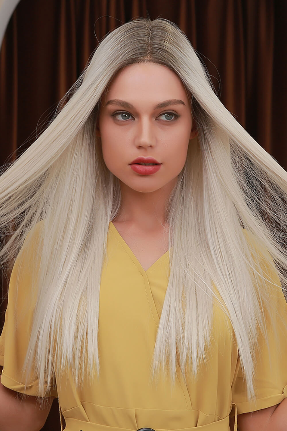 13*2" Lace Front Wigs Synthetic Long Straight 26" Heat Safe 150% Density - Fashions Envy