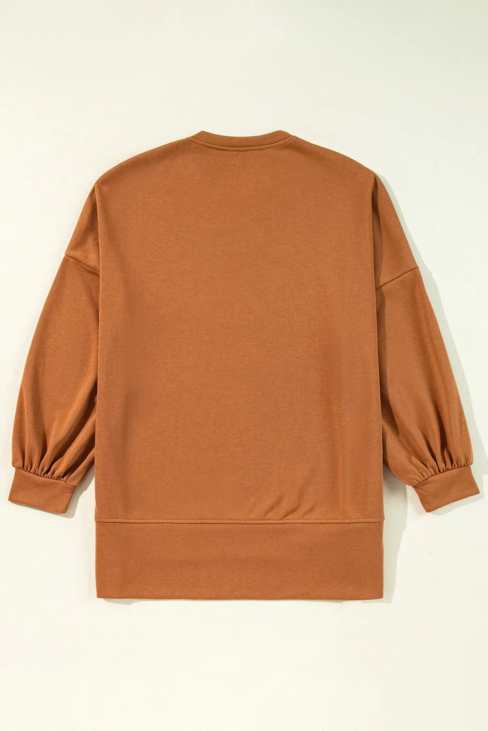 Sequin Letter Graphic Notched Long Sleeve Sweatshirt - Fashions Envy