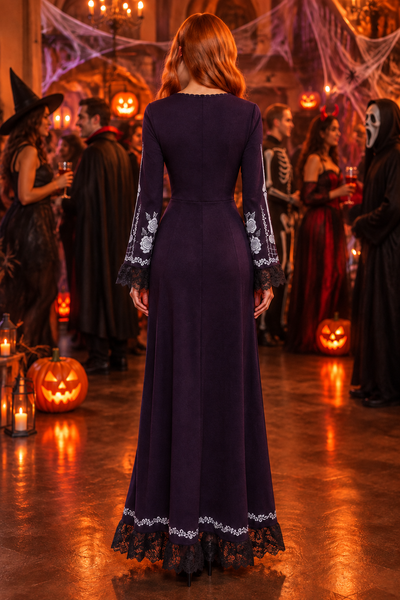 Dark purple dress back view