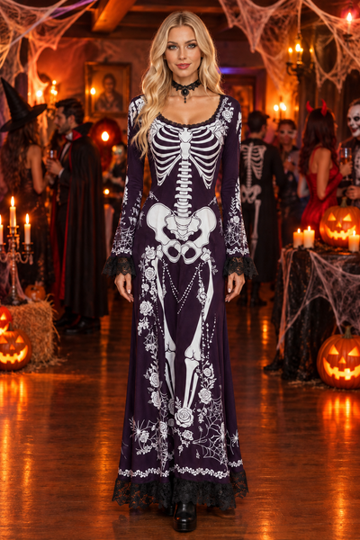Dark purple version of the accurate dress image