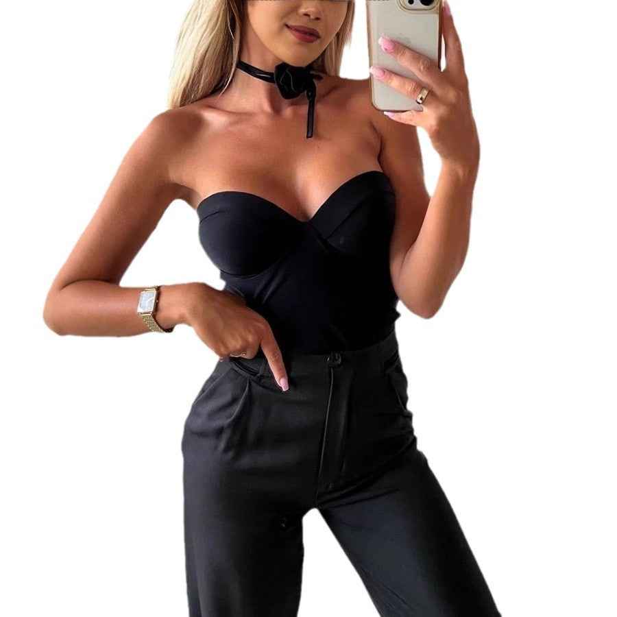 Sweetheart Neck Bodysuit - Sleeveless Fitted Style - Fashions Envy