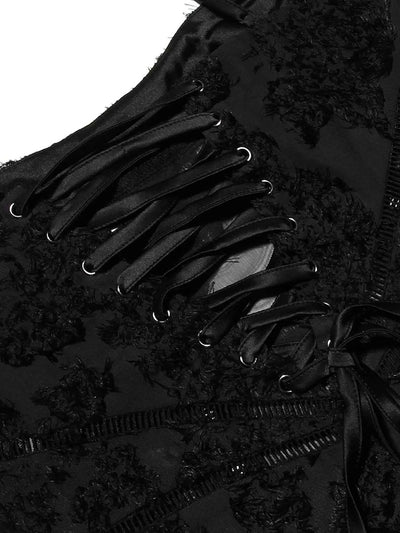 Black Maxi Dress - Lace Spaghetti Strap Gown