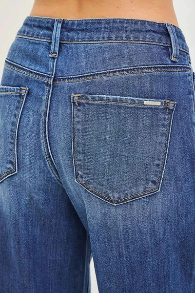RISEN Slouchy Baggy Jeans - Dark Wash Full Length