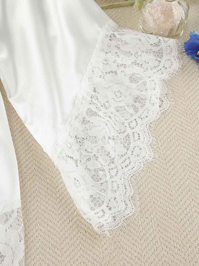 Shorts Lounge Set - Cami and Lace Trim Cardigan