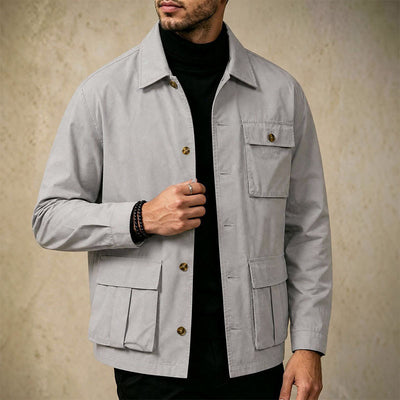 Cross-border Foreign Trade Wholesale Autumn New Men's Jacket Large Size Lapel Multi-pocket Trend All-match Work Coat Men