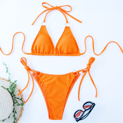 Summer Side Tie Brazilian Bandage Style Bikini Swimsuit Set