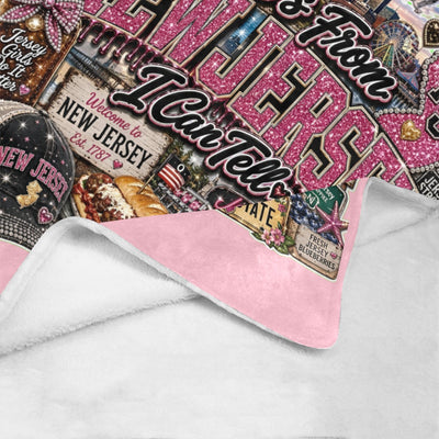 Pink She's From New Jersey Fleece Blanket 60x80 - Shore Life