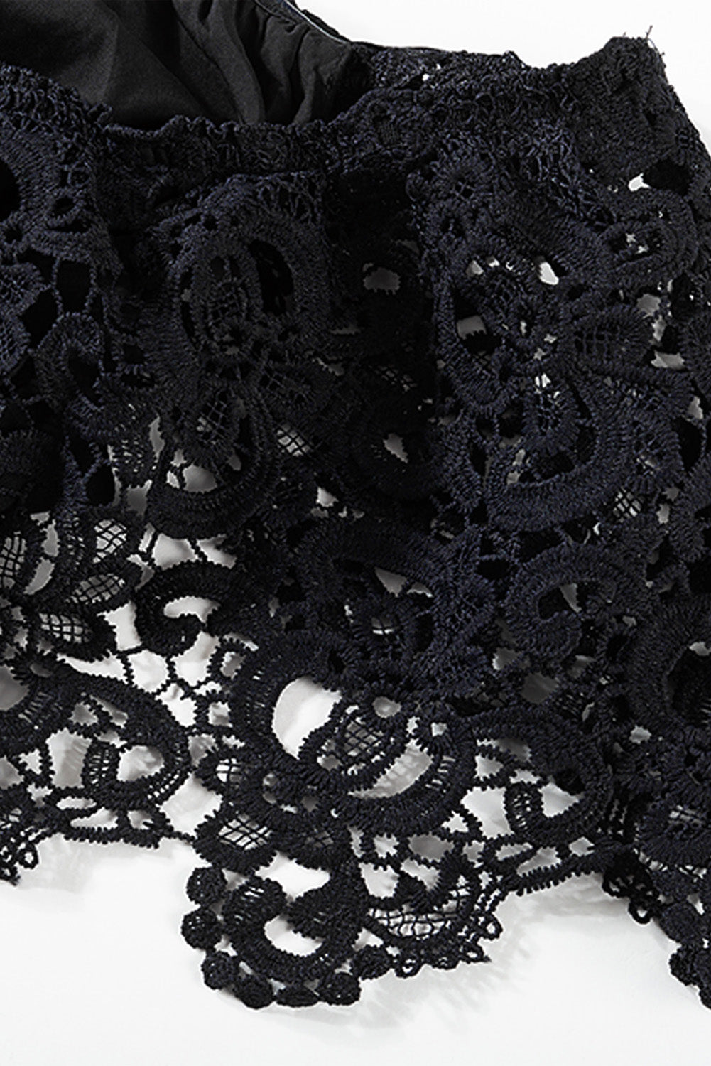 Black Off-the-shoulder Lace Sleeves Plus size Dress