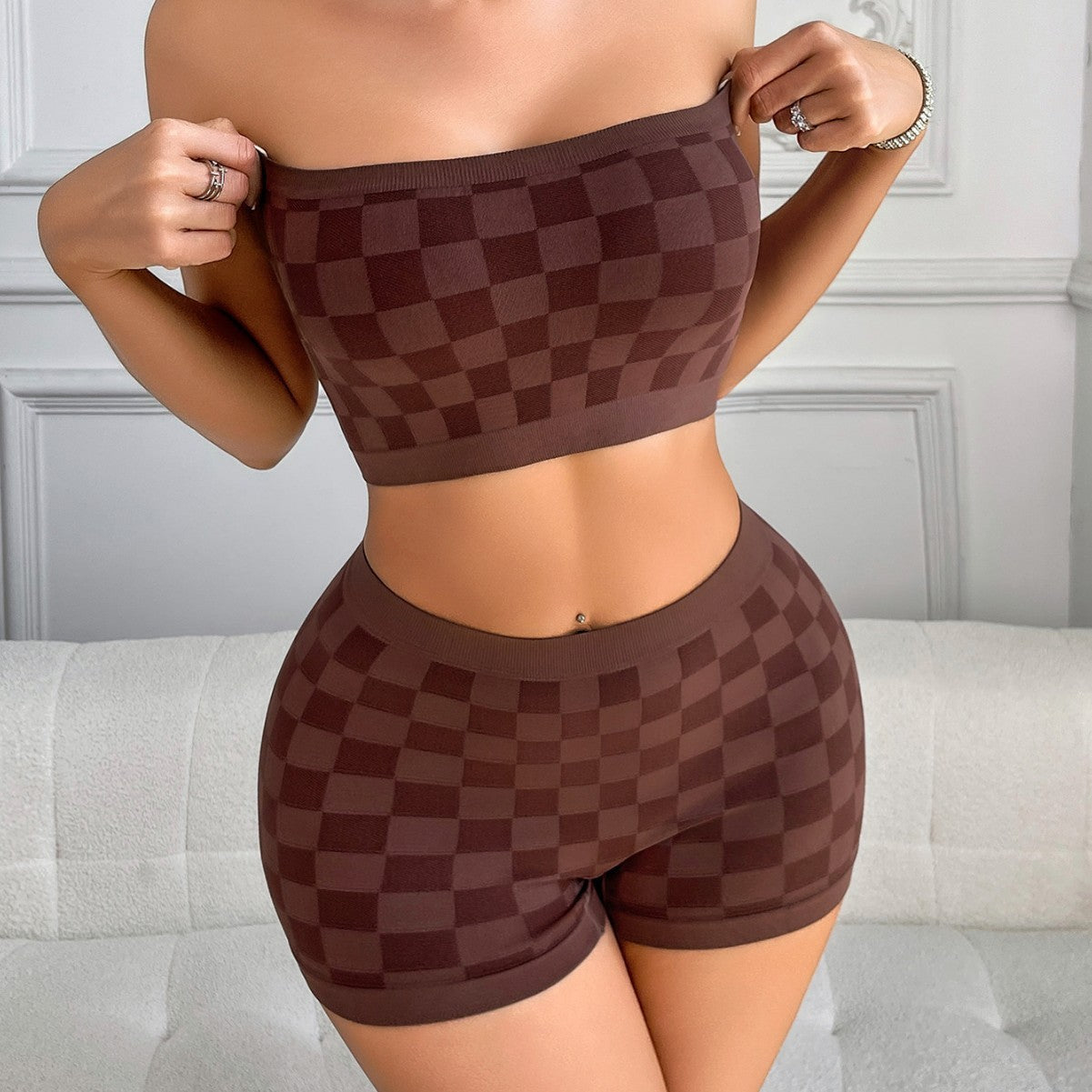 Cozy Vibes Set - Bandeau & Boxer Shorts Lounge Duo