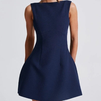 Elegant Black Dress with a sleek sleeveless design and flattering silhouette