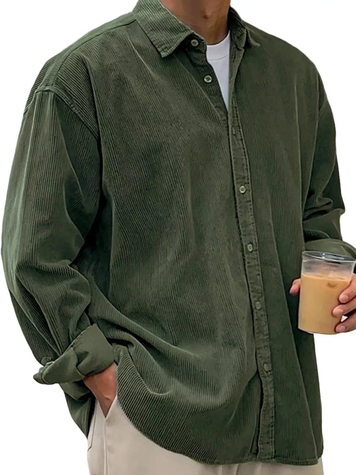 Men's Full Size Button Up Long Sleeve Shirt Plus Size - Fashions Envy