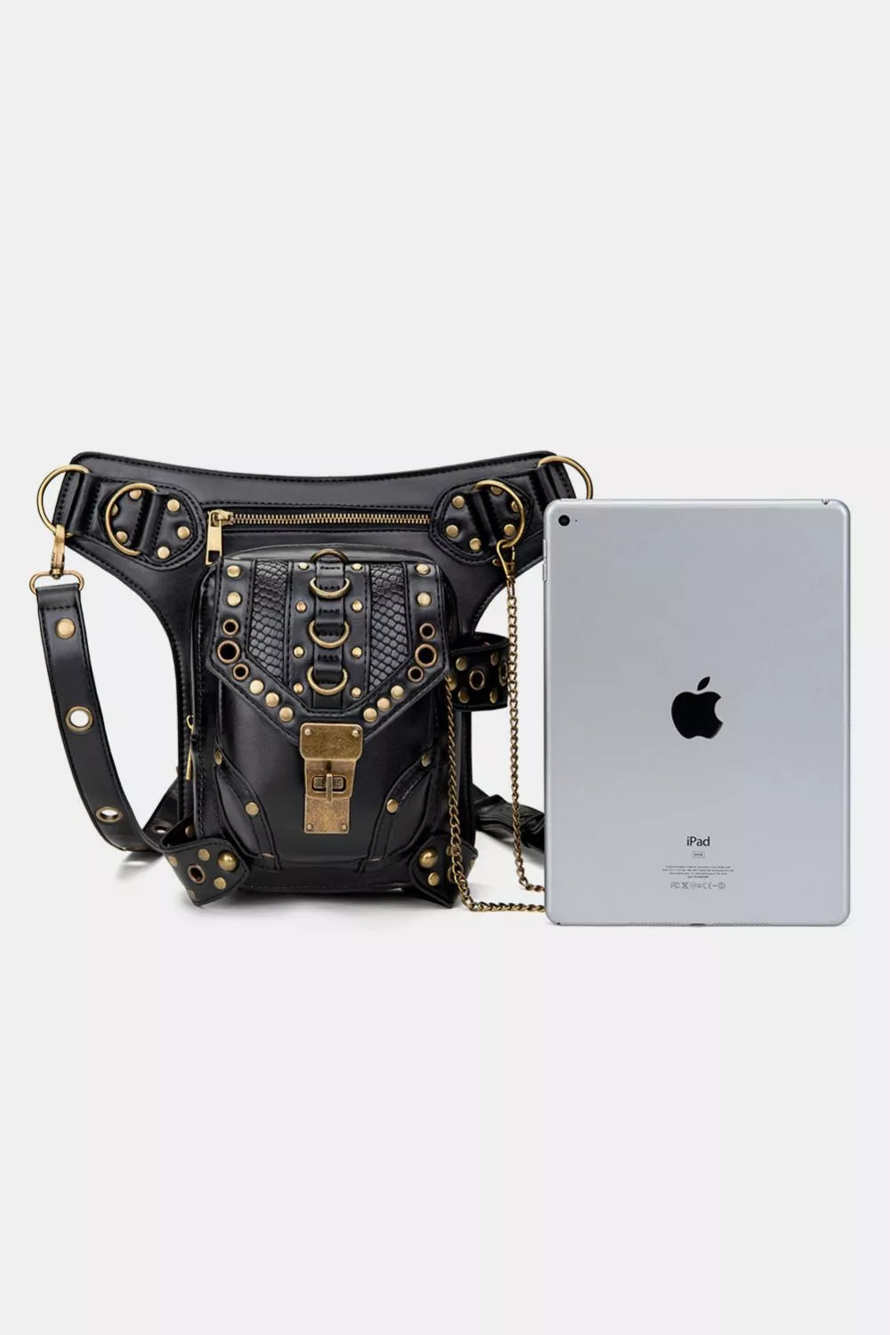Steampunk Rivet Decor Multipurpose Crossbody Bag - Fashions Envy