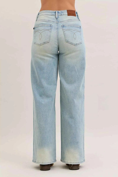 Judy Blue High Waist Column Straight Jeans - Medium Wash